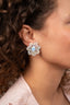 Lott Earrings Flower w/ Closely-Knitted Leaves S- Holo