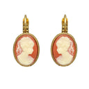Oorbellen Camps & Camps Rope Ovaal Cameo Coral