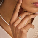 Blush Ring Rode Agaat en Zirkonia 14k Goud 1266YRA