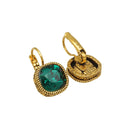 Oorbellen Camps & Camps Rope Vierkant Emerald