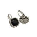 Oorbellen Camps & Camps Rope Vierkant Jet Black