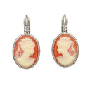 Oorbellen Camps & Camps Rope Ovaal Cameo Coral