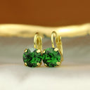 Camps &amp; Camps Round Emerald Green Earrings