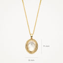 Blush ketting Hanger Parelmoer en Bergkristal 14k goud 3169YMQ