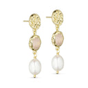 Pure by Nat Oorbellen Silvia Pearl Rose Quartz