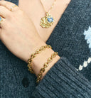 Anna + Nina Gouden Chunky Coffee Bean Armband model