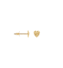 Anna + Nina Gouden Single Bravery Heart Stud Oorbel