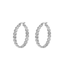 Anna + Nina zilveren Large Relic Hoop Oorbellen