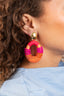 Fuchsia Oorbellen Yara Combi Oval L
