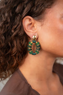 Lott Oorbellen Combi Oval Deluxe M - Emerald