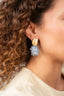 Lott Oorbellen Thick Oval Crystal Sequins - Ice Blue