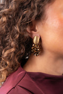 Lott Oorbellen Sam Thick Oval Crystal Sequins - Copper