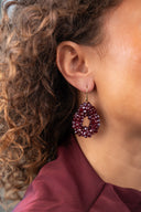 Lott Rode Oorbellen Drop S Irregular Stones Berry