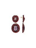 Lott Bordeaux Rode Oorbellen Double Beaded Oval Earring Myron
