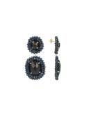 Lott Blauwe Oorbellen Double Beaded Oval Earring Myron