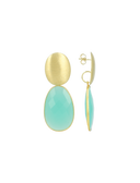 Turquoise Oorbellen Doris Framed Oval
