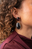 Lott Paarse Oorbellen Framed Double Oval Doris