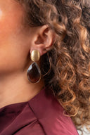 Lott Oorbellen Framed Drop XL - Brown