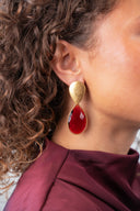 Lott Rode Oorbellen Framed Drop XL Rae