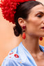 Lott Earrings Three Framed Shapes - Coral