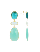 Lott oorbellen Turquoise Earrings Runa Triple Framed Shapes