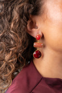 Lott Rode Oorbellen Triple Shapes Lune