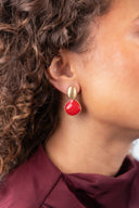 Lott Rode Oorbellen Round Framed Drop Leni