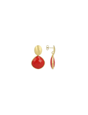 Lott Rode Oorbellen Round Framed Drop Leni