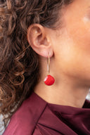 Lott Rode Oorbellen Round Framed Drop Leni