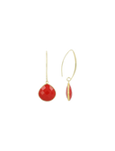 Lott Rode Oorbellen Round Framed Drop Leni