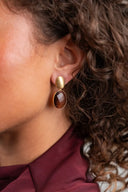 Lott Oorbellen Framed Oval S - Brown