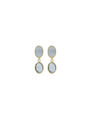 Lott Oorbellen Two Framed Stones - Blue Aura Mix