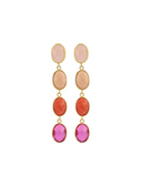 Lott Oorbellen Four Framed Stones - Fuchsia Pink Mix