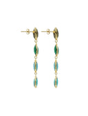 Lott Oorbellen Four Framed Stones - Teal Green Mix