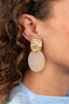 Beige Oorbellen Isabella Closed Oval S
