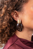 Lott Bruine Oorbellen Asymmetric Oval S Little Sara