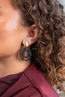 Lott Oorbellen Drop Crystal Small - Metallic Brown