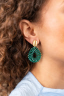 Groene Oorbellen Robin Drop Crystal Small