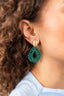 Groene Oorbellen Robin Drop Crystal Small