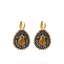 Lott Oorbellen Drop Crystal Double Tigereye Metallic Brown