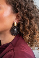 Lott Oorbellen Drop Crystal Double Quartz - Metallic Brown