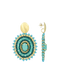 Turquoise Oorbellen Jamie Filled Oval 3 Rings w/ Stone M
