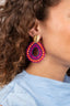 Fuchsia Oorbellen Vos Open Drop L Irr. Stones