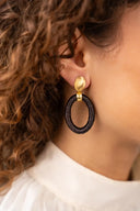 Lott Bruine oorbellen Faye ovaal S