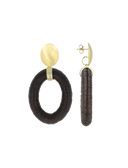 Lott Bruine oorbellen Faye ovaal L