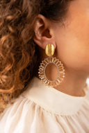 Lott Oorbellen Open Oval Flat Beads M - Latte Tonal