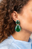 Turquoise Oorbellen Bodine Pendant Earring Double L