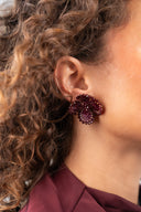 Lott Bordeaux Rode Oorbellen Flower Small Aster