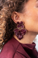 Lott Bordeaux Rode Oorbellen Double Flower Earring L Debby