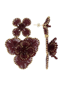 Lott Bordeaux Rode Oorbellen Double Flower Earring L Debby